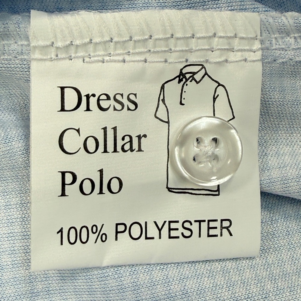Collars & Co Mens Dress Collar Polo Size Large Blue Houndstooth Relaxed Fit NWT - Picture 6 of 7